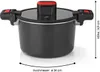 GOURMETmaxx Energiespartopf Aluminium 5,8l - schwarz/rot Produktbild-Vorschau 6