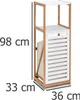 Zeller Badezimmerregal, MDF/Bambus, 33x36x98 cm, weiß/braun Produktbild-Vorschau 5