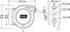 Technical drawing with dimensions of a hose reel. Produktbild-Vorschau