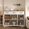 BEALIFE 3-dverový príborník 110x40x80 cm | So zásuvkami, Náhľad obrázku produktu 1