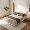 ProximaX Hydraulikbett 140×200 cm in Beige – Leinenstoff, Produktbild-Vorschau 1