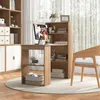 A home office setup with a desk and bookshelf. Podgląd zdjęcia produktu