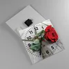 Wanduhr - Quadrat - Glasuhr - Blume Holz Pflanze - 30x30cm Produktbild-Vorschau 2