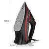 A black and red electric iron with dimensions indicated by lines and text. Náhľad obrázku produktu