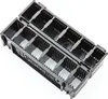 A black plastic tool organizer with multiple compartments, shown open. Produktbild-Vorschau