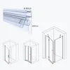 Diagrams showing a shower door seal and its application in different shower configurations. Produktbild-Vorschau