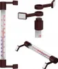 Multiple views of a brown thermometer with a white label. Podgląd zdjęcia produktu