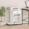 vidaXL Stojak na drukarkę z kółkami Biały 60x40x68,5 cm Podgląd zdjęcia produktu 3