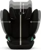 A black child car seat with adjustable headrest and side wings, indicated by arrows showing adjustment directions. Náhled obrázku produktu