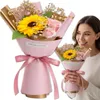 Bouquet de fleurs, tournesol, savon, rose rose, cadeau Voir les images du produit 1