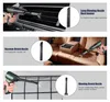 Collage of three images showing different attachments for a handheld vacuum cleaner being used in various settings. Produktbild-Vorschau