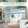 Homestyle4u Kinder Hochbett 90x200 mit Lattenrost Vorhang Produktbild-Vorschau 6