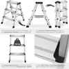 tectake® Doppelseitige Aluminium Trittleiter 3 Stufen, Produktbild-Vorschau 4