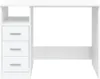 A white desk with three drawers on the left side, shown against a white background. Produktbild-Vorschau