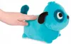 A hand is shown petting a blue plush puppy toy. Náhled obrázku produktu