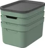 Three stacked storage boxes with lids, shown from a slightly elevated angle against a white background. Produktbild-Vorschau