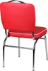 A red diner chair with chrome legs against a white background. Produktbild-Vorschau