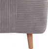 A close-up view of the fabric texture and a wooden leg of a sofa. Náhled obrázku produktu