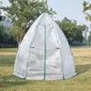 A white greenhouse with green trim stands on a grassy lawn with trees and buildings in the background. Anteprima dell’immagine prodotto