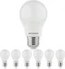 A single Sylvania LED light bulb is shown prominently in the center, with six other identical bulbs arranged in a row below it, all against a plain white background. Produktbild-Vorschau