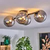 Isorella Deckenlampe aus Metall/Glas in Schwarz/Rauchfarben Produktbild-Vorschau 7