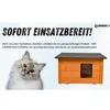 Kleines Katzenhaus Outdoor aus Holz - Isoliertes Produktbild-Vorschau 4