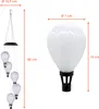 Product image showing a solar-powered wind chime with hot air balloon-shaped lights and a separate image of a single hot air balloon light with dimensions. Produktbild-Vorschau
