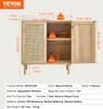 A diagram showing the dimensions and weight capacity of a wooden cabinet with rattan accents. Anteprima dell’immagine prodotto