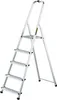A silver and black step ladder with five steps, shown from a diagonal angle against a white background. Náhľad obrázku produktu