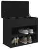 vidaXL Schuhbank Schwarz 62x32x50 cm Holzwerkstoff Produktbild-Vorschau 4