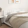 vidaXL Čelá postele, biele, 200 x 5 x 78/88 cm, umelá koža Náhľad obrázku produktu 2