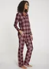 LASCANA Pyjama rot kariert Größe 36/38 Produktbild-Vorschau 3