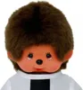 Close-up of a Monchhichi doll's face and upper body. Produktbild-Vorschau