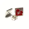 Hibiskusblüten Ohrstecker 925/- Silber matt rot Lack Produktbild-Vorschau 4