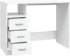 A white desk with three drawers on the left side. Produktbild-Vorschau