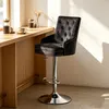 Tabouret de bar FATIVO, velours noir, pivotant, hauteur Voir les images du produit 1