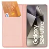 A pink flip case for a Samsung Galaxy S24 Ultra phone, with credit cards inserted into a slot. Produktbild-Vorschau