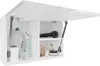A white bathroom cabinet with its top open, revealing various toiletries and cleaning supplies inside. Produktbild-Vorschau