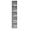 A tall, narrow, empty bookshelf with a concrete gray finish. Produktbild-Vorschau