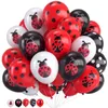 48 Marienkäfer-Latexballons, 12 Zoll, schwarz-weiß-rot, Partydeko Productafbeelding-voorbeeld