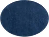 A round, dark blue rug is shown from a top-down perspective on a white background. Náhled obrázku produktu