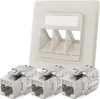 hb-digital Netzwerk Dose mit 3 x Keystone Modul CAT 7 Lan Produktbild-Vorschau 1