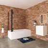 Duschspa 130x140cm Streifenglas Schwarz Badewanneaufsatz Produktbild-Vorschau 3