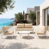 Cuscino per salotto da giardino sfoderabile, Beige, 50x50cm Anteprima dell’immagine prodotto 4