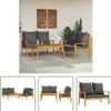 The Living Store 3-tlg. Garten-Lounge-Set mit Kissen Produktbild-Vorschau 1