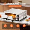 A countertop pizza oven is shown on a kitchen counter with a pizza inside. Produktbild-Vorschau