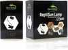 The image shows the packaging for a Terrario ReptiSun Long lamp, with various reptile images on the side. Voir les images du produit