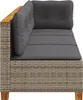 vidaXL Gartensofa mit Kissen 3-Sitzer Grau Poly Rattan Produktbild-Vorschau 5