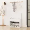 vidaXL Lavica na topánky s vysokým leskom biela 60x30x45 cm Náhľad obrázku produktu 3