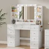 Make-uptafel met spiegel, LED-verlichting, stopcontact, 107 Productafbeelding-voorbeeld 2